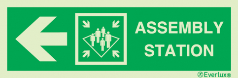 Assembly station with directional arrow to the left - IMO sign | IMPA 33.4324 - S 03 84