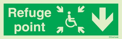 Evacuation temporary refuge point sign - progress through - S 04 95