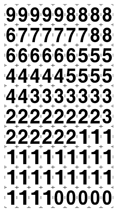 A4 sheet with 90 numbers. Each sheet should number up to 24 fire extinguishers. - S 14 00