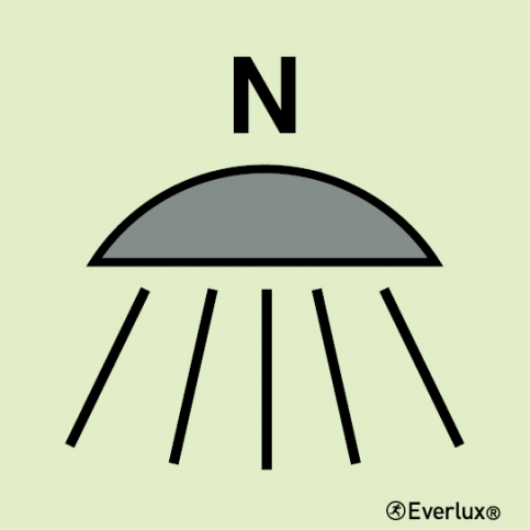 Space or group of spaces protected by Nitrogen fire-extinguinshing system sign |IMPA 33.6877 - S 14 23