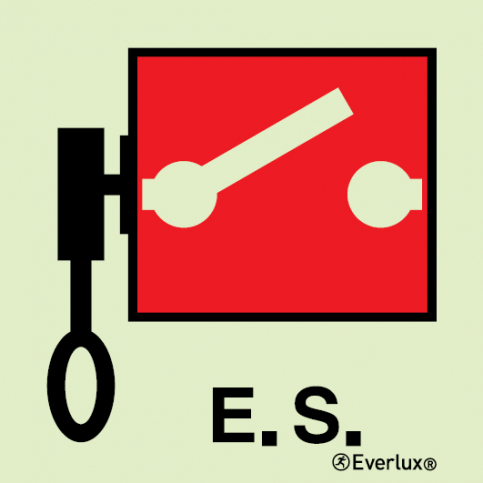 Remote controlled pumps or emergency switches (E.S.) sign - S 14 73