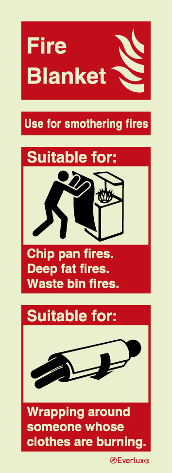 Fire blanket ID sign - portrait - S 17 59