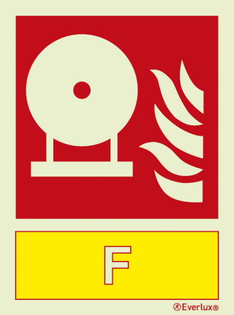 Fixed fire-extinguishing bottle sign with with integrated Foam fire extinguishing agent ID sign - S 23 23