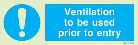 Ventilation to be used prior to entry sign | IMPA 33.5852 - S 36 18