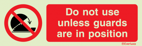 Do not use unless guards are in position sign | IMPA 33.8569 - S 39 56