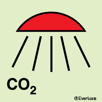 Space protected by CO2 IMO sign - S 43 66