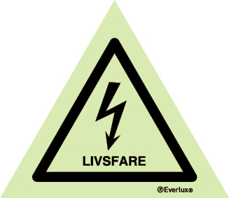 High voltage sign Norwegian - S 44 34