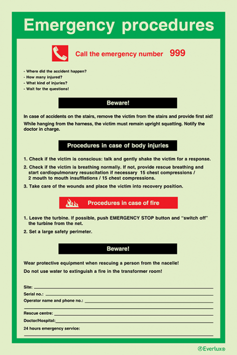 Emergency procedures - S 44 70