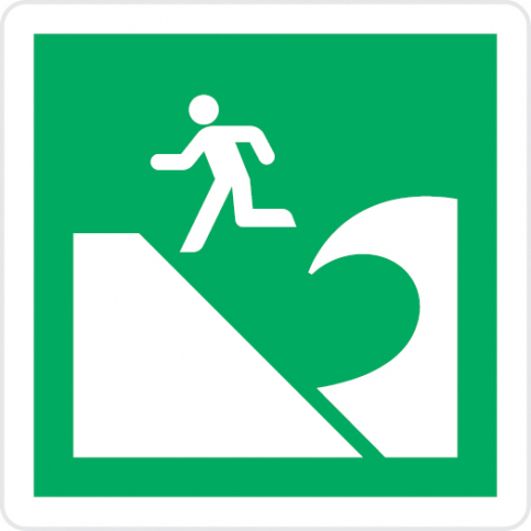 Tsunami evacuation area sign - S 45 86