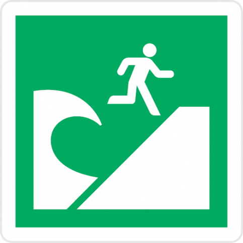 Tsunami evacuation area sign - S 45 87