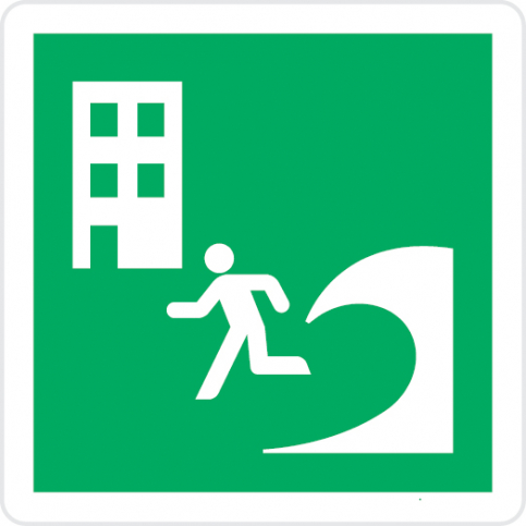 Tsunami evacuation building sign - S 45 88