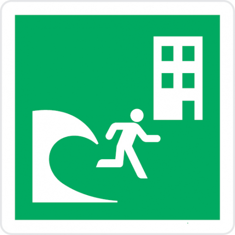 Tsunami evacuation building sign - S 45 89