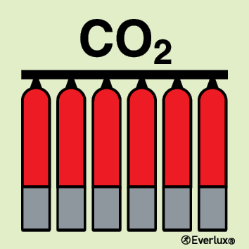 CO2 fixed fire-exting battery sign - S 46 79