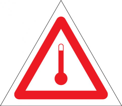 Mark for transport at elevated temperature - S 58 02