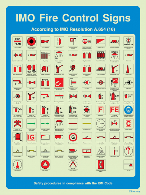 IMO fire control signs - A.654 (16) - ISM safety procedures | IMPA 33.1557 - S 60 03