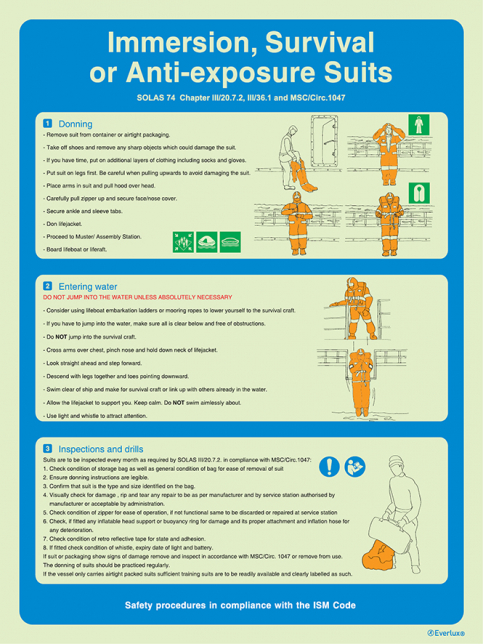 Immersion, survival or anti-exposure suits - ISM safety procedures | IMPA 33.1585 - S 61 28