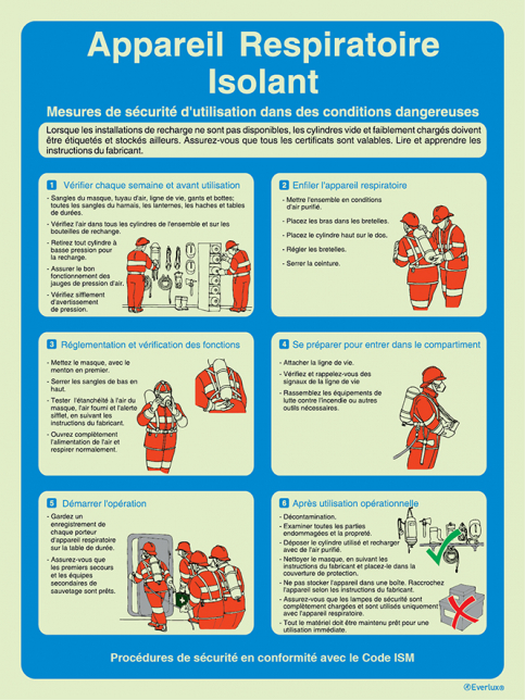 Appareil respiratoire isolant - Proc&eacute;dures de securit&eacute; en conformit&eacute; avec le Code ISM - S 64 79