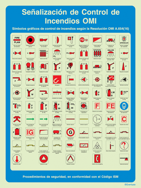 Se&ntilde;alizaci&oacute;n de control de incendios OMI - Procedimientos de acuerdo com el C&oacute;digo IDS - S 64 82
